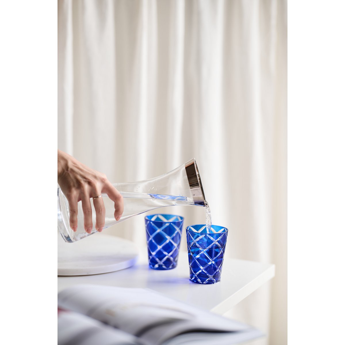 EDZARD Luxe Karaf Hendrik | Mondgeblazen Kristal met Platina Rand