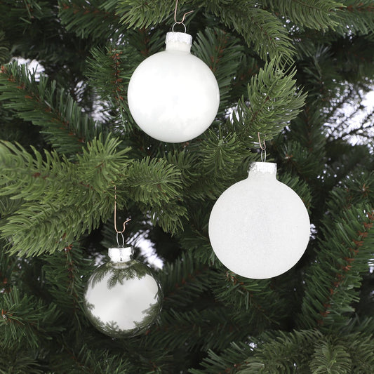 Kerstballen Set Wit - 42 Stuks Glas Ø7cm Elegant & Tijdloos