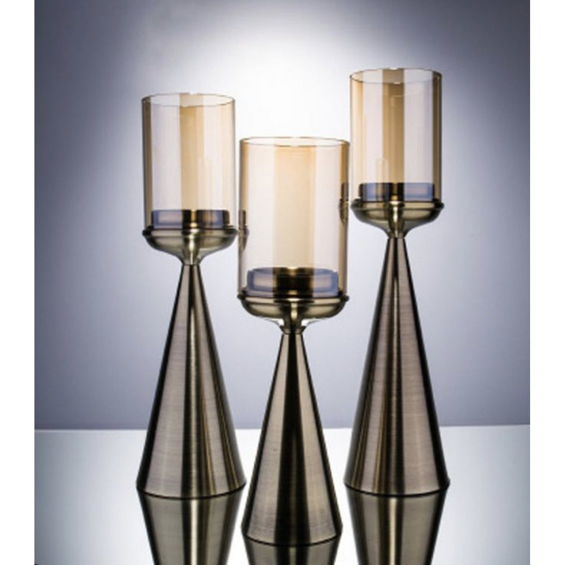 Glazen Kandelaar Goud S - Luxe Kaarsenhouder 39cm