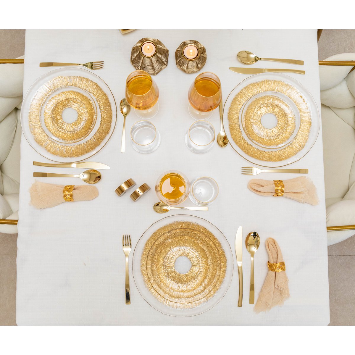 Champagne Goud Bestekset 24-delig - Briljante Luxe Tafelcultuur