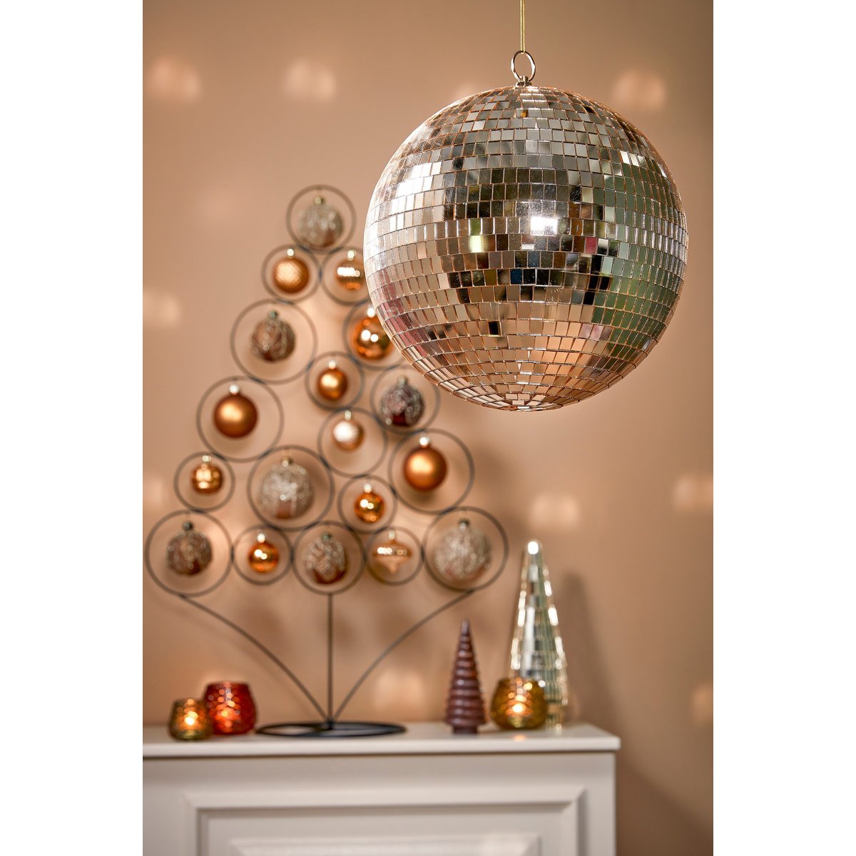 Kerst Discobal Champagne - Ø50cm XXL Luxe Gouden Kerstdecoratie