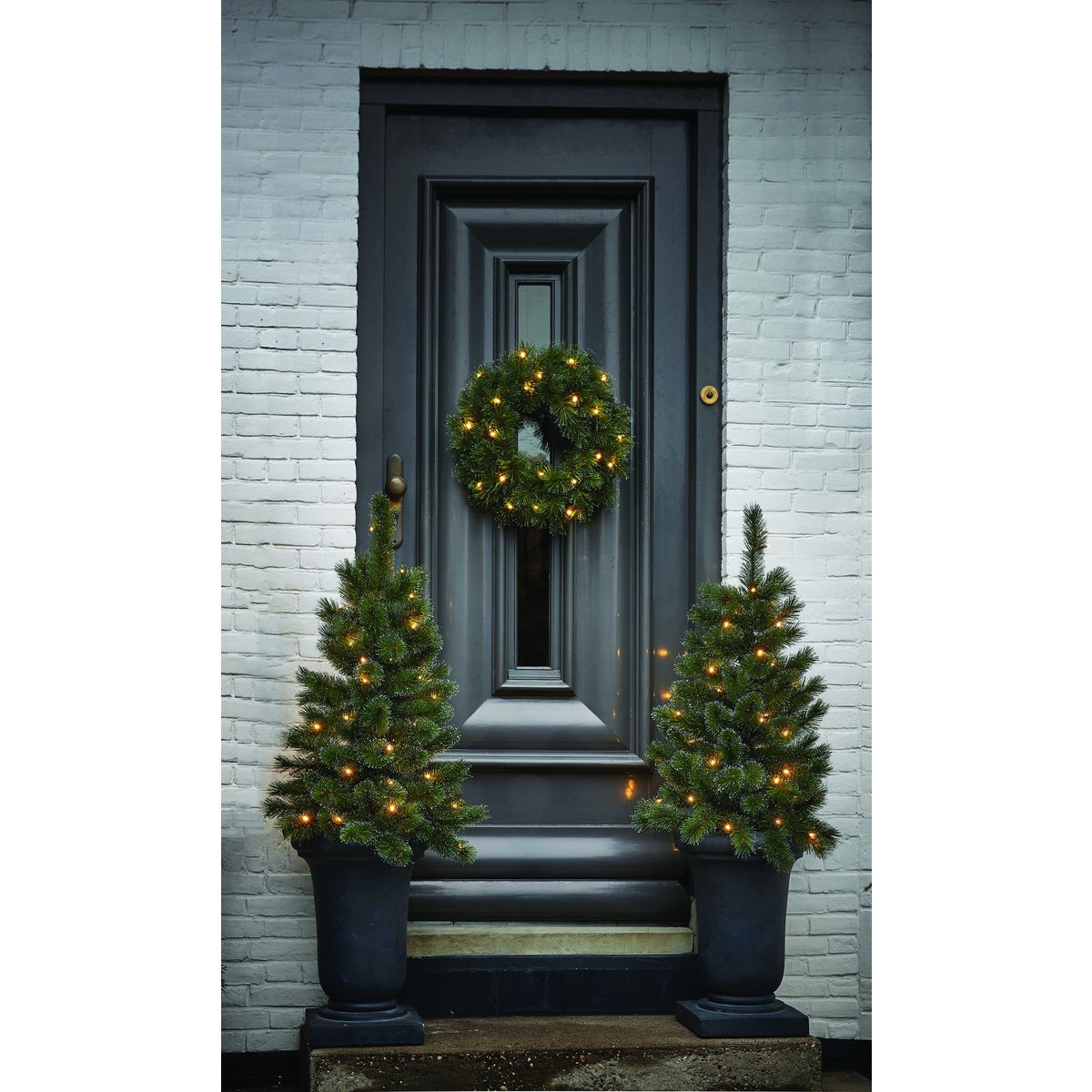 Glendon Complete Entree Set - 2 Kerstbomen + Krans LED