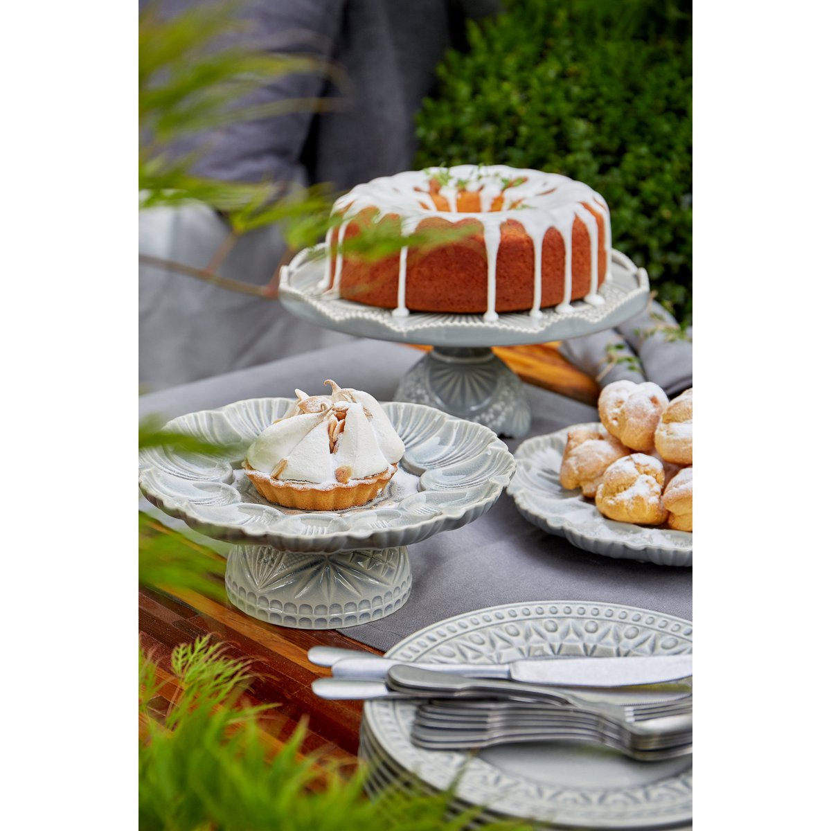 Elegante Kristal Voetplates 30cm Grijs | Set van 2 Stuks