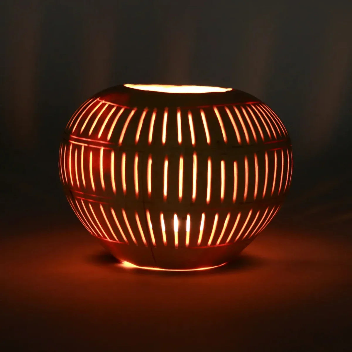 Coconut Stripe Kaarsenhouder - Tropische Upcycling Natuurlijk