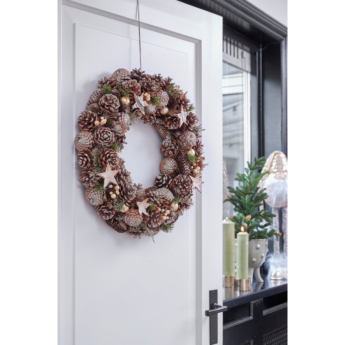 Luxe Kerstkrans Bruin met Decoratie - Ø50 cm