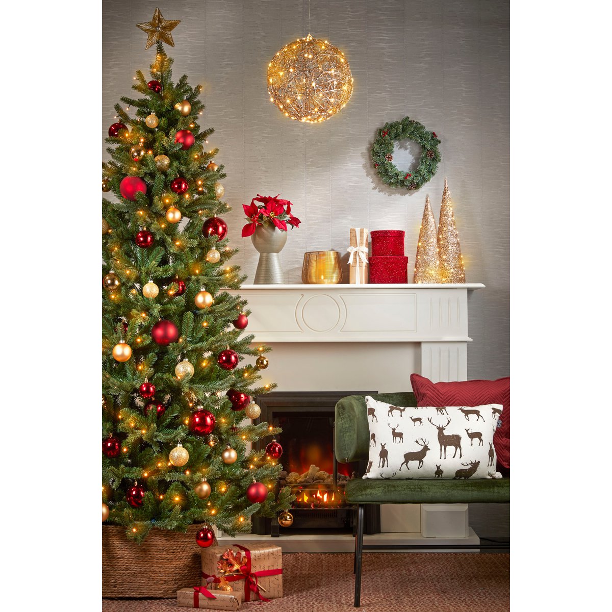 Creston Kerstkrans - Bevroren Look met LED & Decoraties Ø60cm