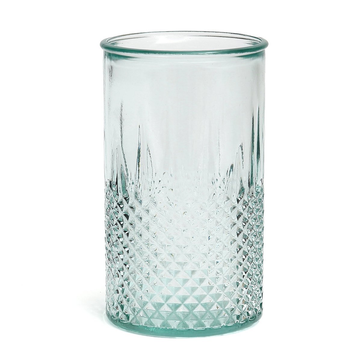 Diamant Zuanshí Glas Blauw Medium | Gefacetteerde Elegantie