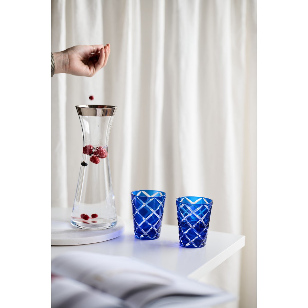EDZARD Luxe Karaf Hendrik | Mondgeblazen Kristal met Platina Rand