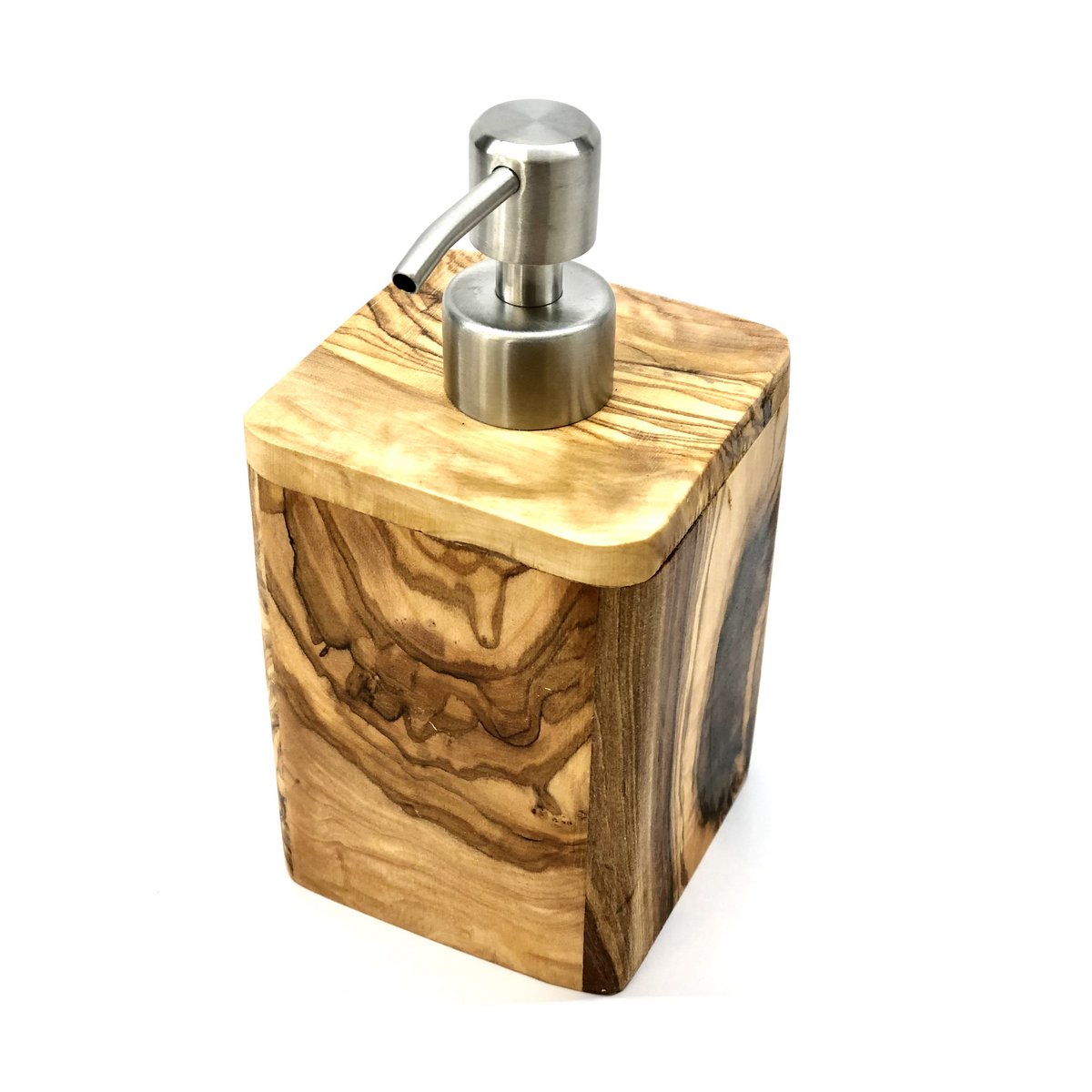 ENJOY Luxe Zeepdispenser - Olijfhout met RVS Pomp