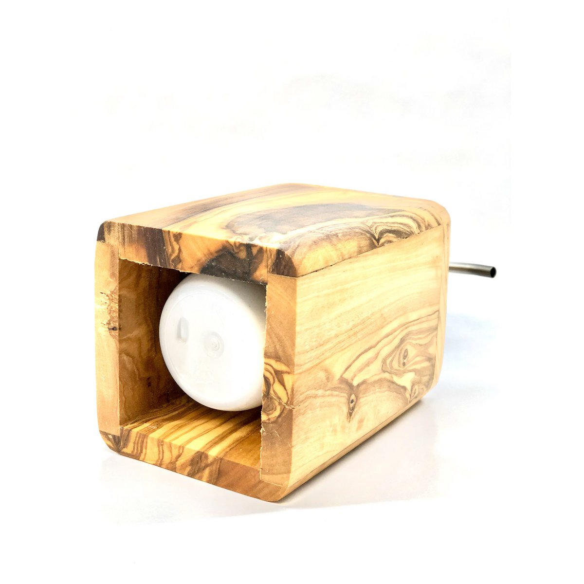 ENJOY Luxe Zeepdispenser - Olijfhout met RVS Pomp
