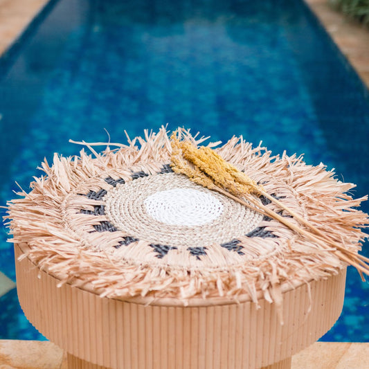 PAGU Raffia Placemats - Boho Franjes 45cm Set