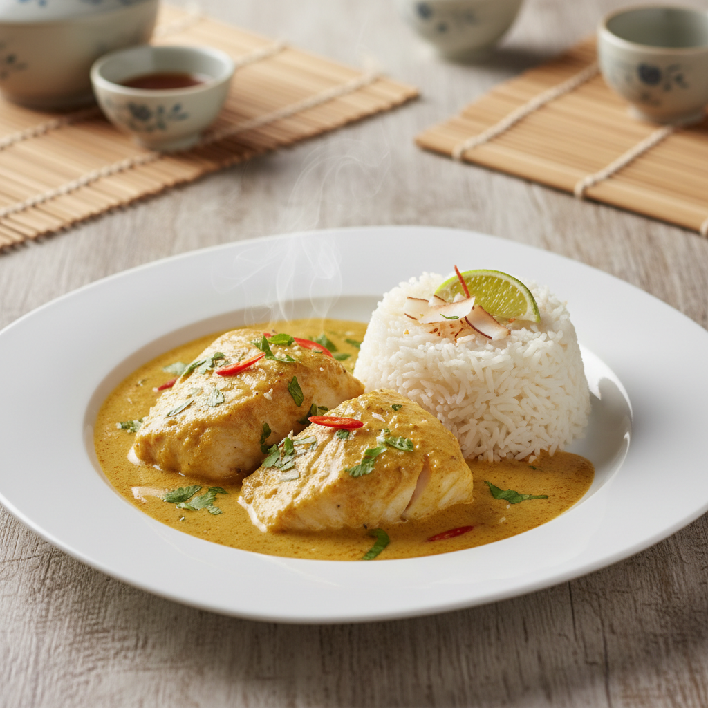 Kabeljauw Kokos-Curry