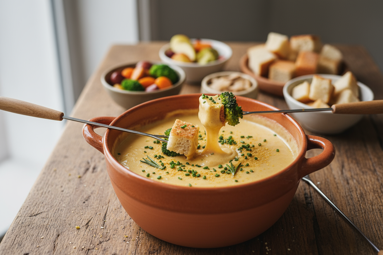 Veganistische Kaasfondue