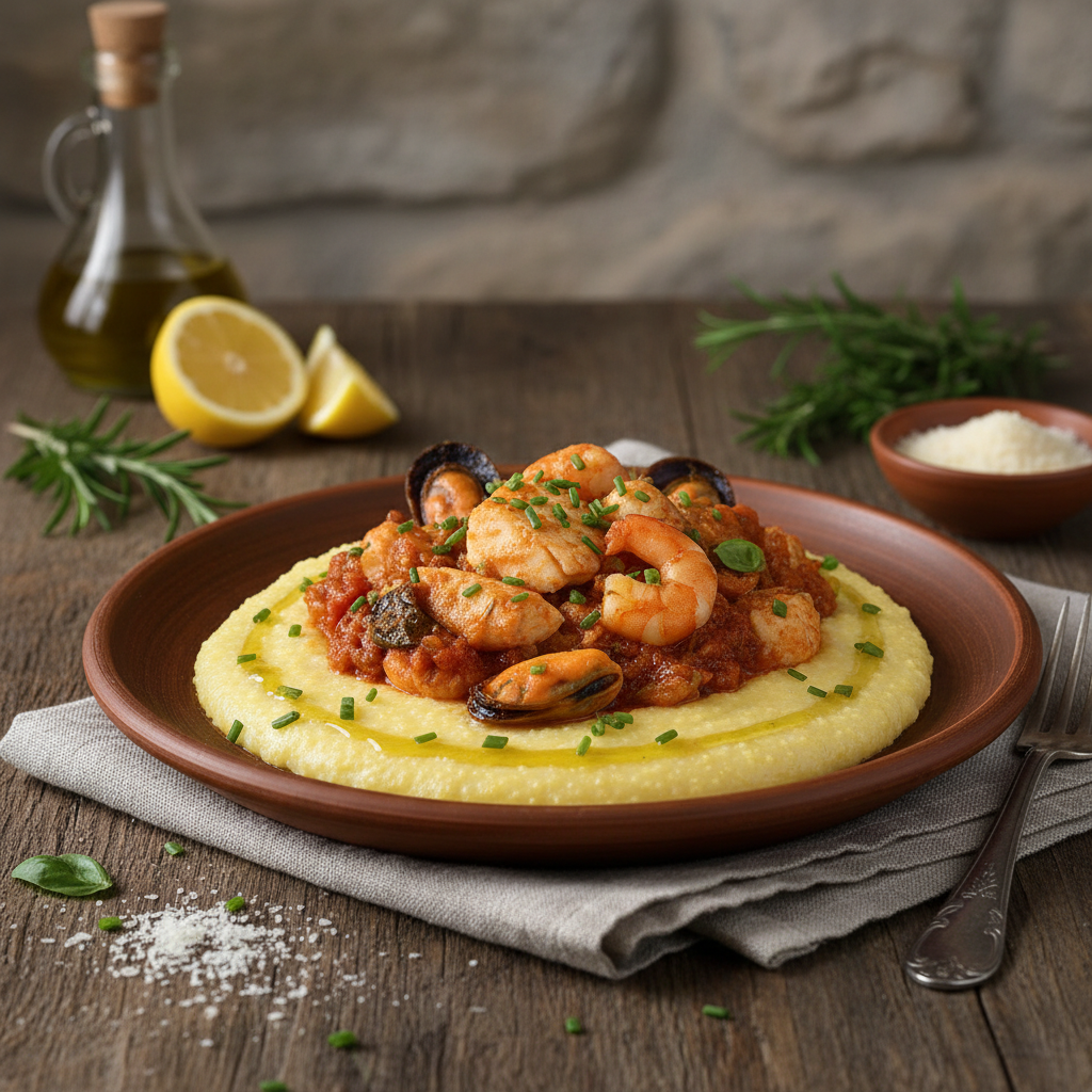 Italiaanse Visragù met Polenta