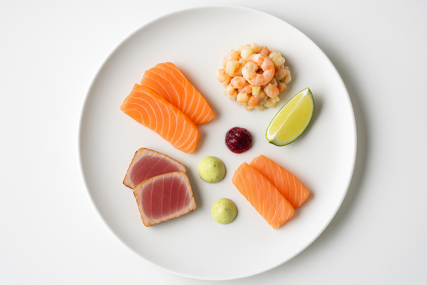 Exclusief vispallet | gemarineerde zalm | tonijn tataki | cocktail zeevruchten
