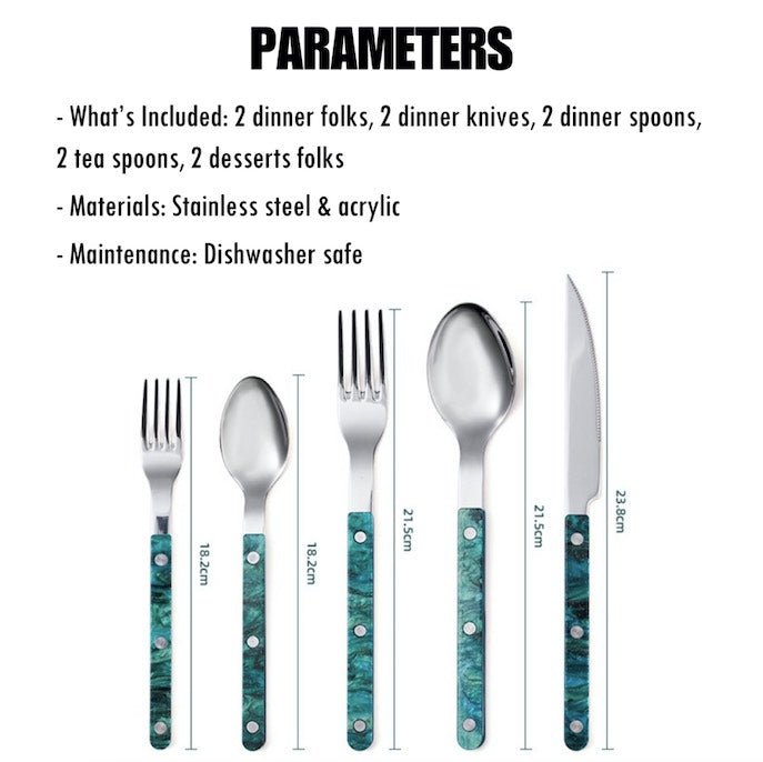 Set Of 10 Pcs Modern French Flatware - Bistrot Style Cutlery
