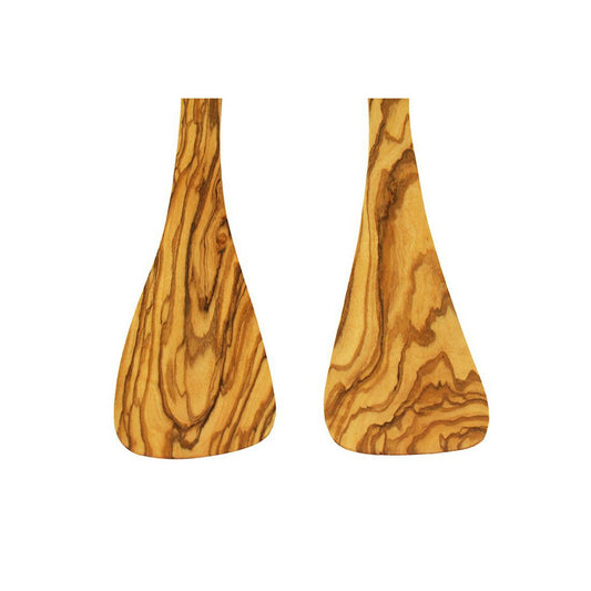 Handige Spatels Set - 2 Olijfhouten Keukenspatels 30cm
