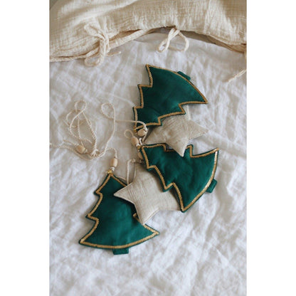 Katoenen Kerstslinger Groene Kerstbomen - Linnen Garland