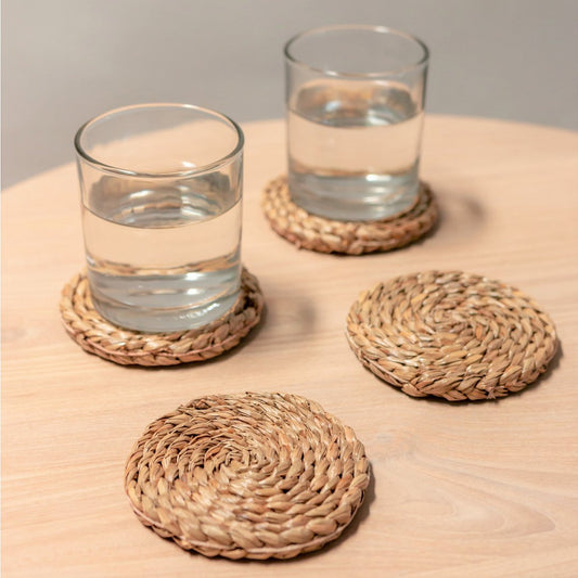 SUKU Zeegras Onderzetters - Handgeweven Rond Set 4/8