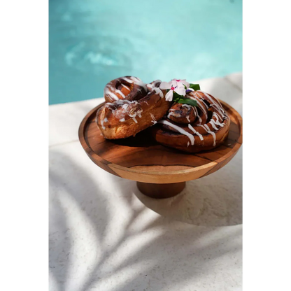 Teakhouten Taartschaal - Natuurlijke Serveerplank M