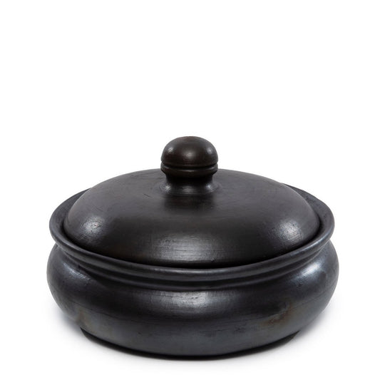 Burned Curry Pot Zwart - Terracotta Kookpot met Deksel