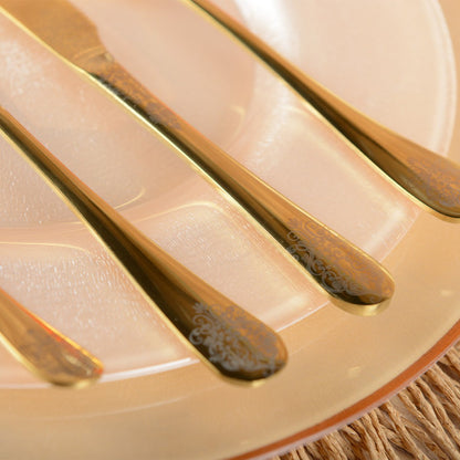 Gouden Arabesk Bestekset 24-delig - Oosterse Luxe met Briljante Afwerking