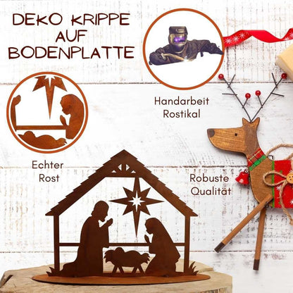 Metalen Kerststal Roest - Decoratieve Kerstdecoratie