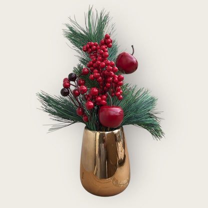 Luxe Kerstbloemstuk - Zijden Kunstbloemen 45cm