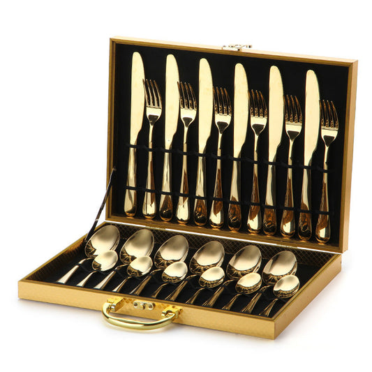 Luxe Gouden Bestek Set - Western Style Mes & Vork Collectie