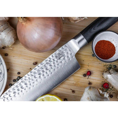 Santoku Mes - Japanse Veelzijdigheid met Bamboe Elegantie