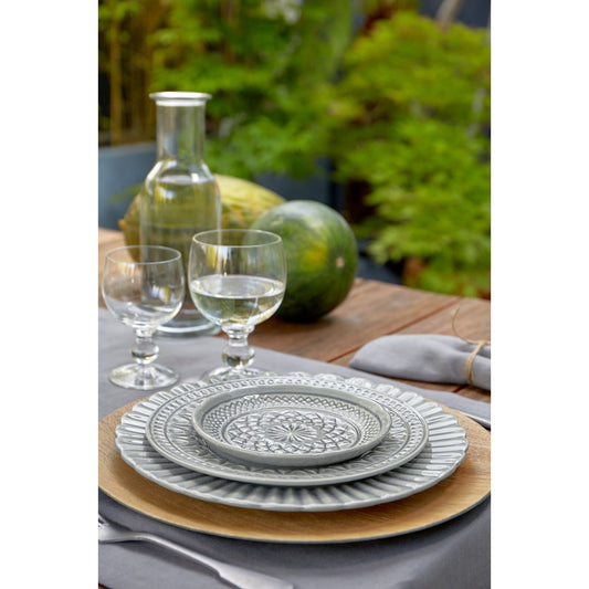 Elegante Kristal Voetplates 30cm Grijs | Set van 2 Stuks