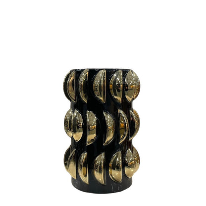 Luxe Vaas Zwart-Goud - Stijlvolle Contrast Decoratie
