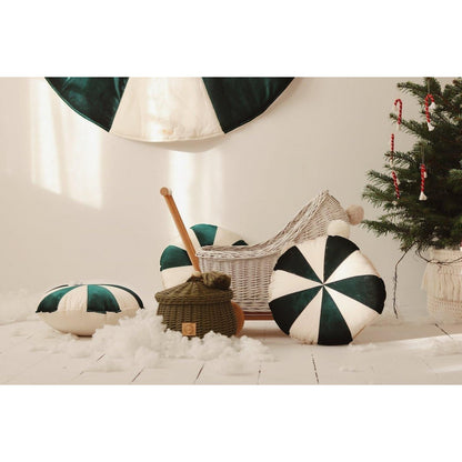 Kerst Patchwork Kussen Groen - Green Candy Lollipop