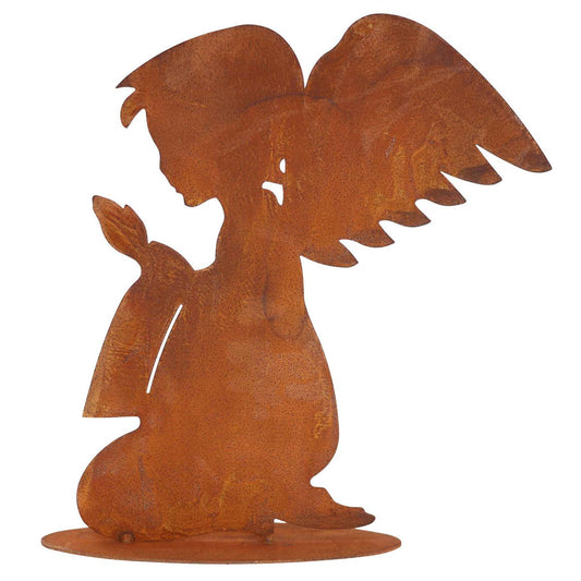 Metalen Biddende Engel Kerstdecoratie - Patina Afwerking