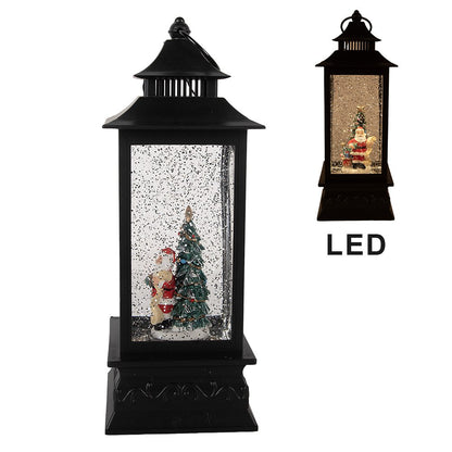 Kerstman Lantaarn - LED Decoratie met Muziek 28cm