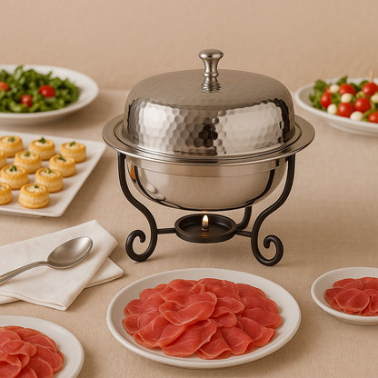 Gehamerde Ronde Schaal - Handgemaakt Design 1L Capaciteit