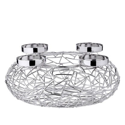 EDZARD Adventskrans Milano - Roestvrij Staal Vernikkeld Ø28 cm