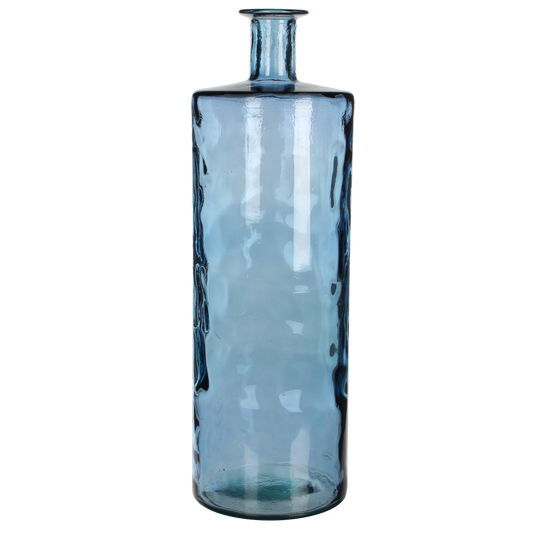 Guan Glazen Flesvaas Blauw - Duurzaam Gerecycled Glas