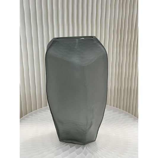 Luxe Rookgrijze Stenen Vaas XL - Moderne Woonaccessoire