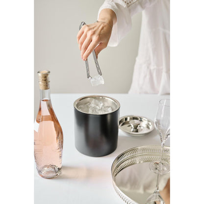 Pearl Luxe IJsemmer - Elegante Zwarte IJskoeler met Deksel