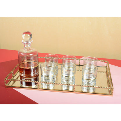 Luxe Zwart-Gouden Whisky Glazen Set - 6 Stuks | Premium Design