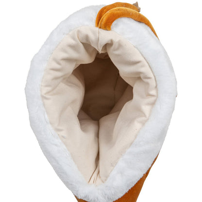 Kerst Familiekous Gold Candy - Velours met Bont - 38 cm