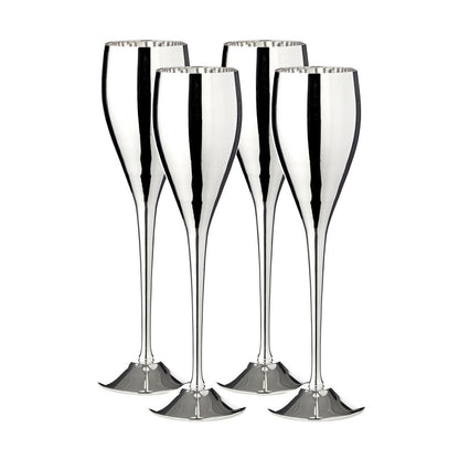 Luxe Champagne Fluiten Dodo Set - 4 Stuks | 23cm Hoog