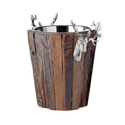 Exclusieve Champagnekoeler Milwaukee - Teak Hout met RVS