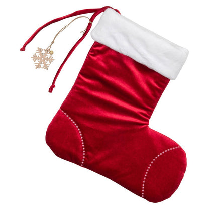 Kerst Familiekous Red Candy - Velours met Bont - 38 cm