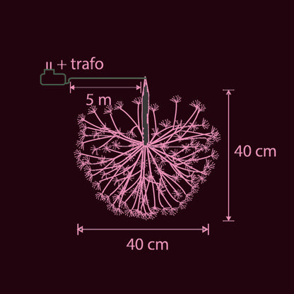 Kerstverlichting Bal Zwart - Ø40cm Warm Witte LED Medium Outdoor