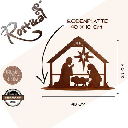 Metalen Kerststal Roest - Decoratieve Kerstdecoratie