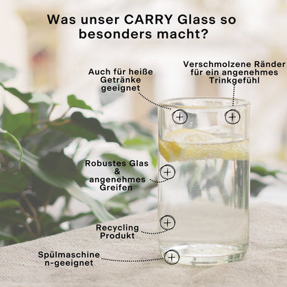 Duurzame CARRY GLASS Drinkglazen 400ml - Set van 2 | Upcycling