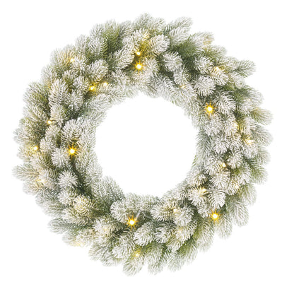 Nigata Kerstkrans - LED Verlichting Ø60cm Frosted Green Premium