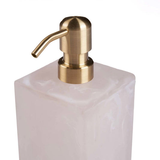 Resin Zeepdispenser Roze Wit - Moderne Badkamer Elegantie